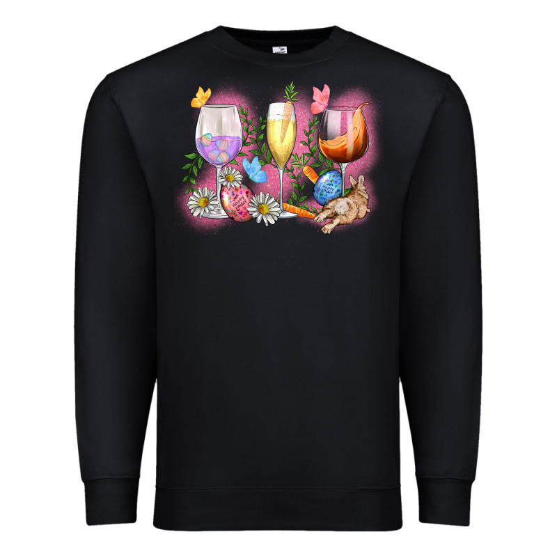 Easter Wine Glasses  Easter Day Premium Sweatshirt by CowGirlArtShop | Teevron