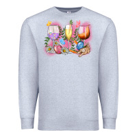 Heather Grey Easter wine glasses  Easter Day Premium Sweatshirt - CowGirlArtShop