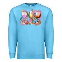 Ocean Blue Easter wine glasses  Easter Day Premium Sweatshirt - CowGirlArtShop
