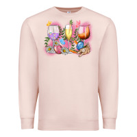 Pale Pink Easter wine glasses  Easter Day Premium Sweatshirt - CowGirlArtShop
