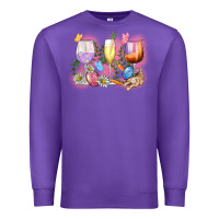 Purple Easter wine glasses  Easter Day Premium Sweatshirt - CowGirlArtShop