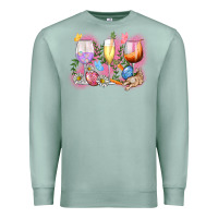 Seafoam Easter wine glasses  Easter Day Premium Sweatshirt - CowGirlArtShop