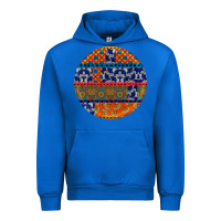 Cobalt african fabric pattern round earrings Urban Hoodie - BundleAndBundleShop