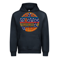 Navy african fabric pattern round earrings Urban Hoodie - BundleAndBundleShop