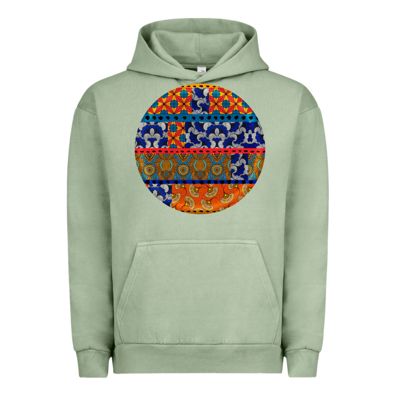 African Fabric Pattern Round Earrings Urban Hoodie by BundleAndBundleShop | Teevron