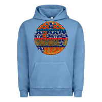 Pigment Pebble Blue african fabric pattern round earrings Urban Hoodie - BundleAndBundleShop