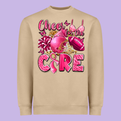 Cheer For The Cure Breast Cancer Heavyweight Sweatshirt Designed By Lillyallendesigns