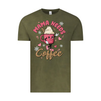 Vintage Olive mama needs coffee Vintage Tee - MaliasSmallBusiness