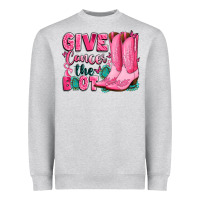 Heather Grey give cancer the boot Heavyweight Sweatshirt - LillyAllenDesigns