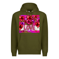 Army Green love heart shaped balloons tumbler hjf Premium Hoodie - HowdyJamesFarm