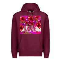 Burgundy love heart shaped balloons tumbler hjf Premium Hoodie - HowdyJamesFarm