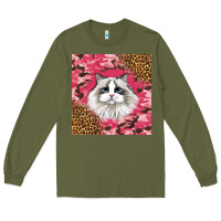 Army Green ragdoll cat Long Sleeve Tee - LillyAllenDesigns