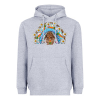 Heather Grey Easter Bunny with carrot rainbow Easter Day Heavyweight Hoodie - HowdyJamesFarm