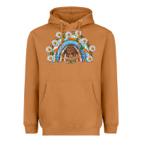 Meerkat Easter Bunny with carrot rainbow Easter Day Heavyweight Hoodie - HowdyJamesFarm