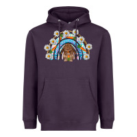 Plum Easter Bunny with carrot rainbow Easter Day Heavyweight Hoodie - HowdyJamesFarm