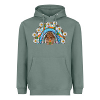 Sage Easter Bunny with carrot rainbow Easter Day Heavyweight Hoodie - HowdyJamesFarm
