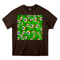Chocolate Brown halloween eye balls seamless pattern Heavy Core Tee - BundleAndBundleShop