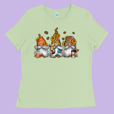 Coffee Gnomes Ladies Tee Designed By Jasminsmagicworld