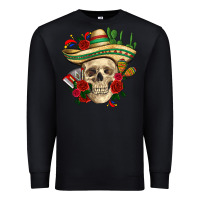 Black Di de los muertos with roses Mexico Premium Sweatshirt - HowdyJamesFarm