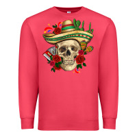 Cardinal Di de los muertos with roses Mexico Premium Sweatshirt - HowdyJamesFarm