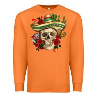 Carrot Di de los muertos with roses Mexico Premium Sweatshirt - HowdyJamesFarm
