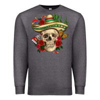 Charcoal Heather Di de los muertos with roses Mexico Premium Sweatshirt - HowdyJamesFarm