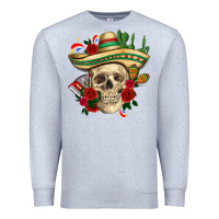 Heather Grey Di de los muertos with roses Mexico Premium Sweatshirt - HowdyJamesFarm