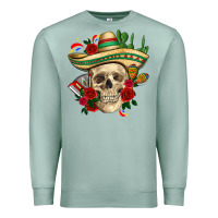 Seafoam Di de los muertos with roses Mexico Premium Sweatshirt - HowdyJamesFarm