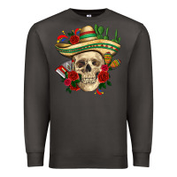 Smoke Di de los muertos with roses Mexico Premium Sweatshirt - HowdyJamesFarm