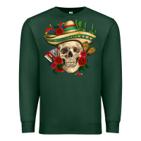 Sports Green Di de los muertos with roses Mexico Premium Sweatshirt - HowdyJamesFarm