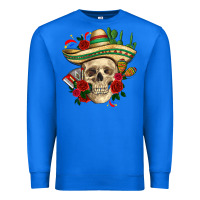 True Royal Di de los muertos with roses Mexico Premium Sweatshirt - HowdyJamesFarm