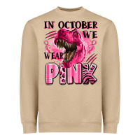 Mushroom in october we wear pink dinosaur Heavyweight Sweatshirt - LillyAllenDesigns
