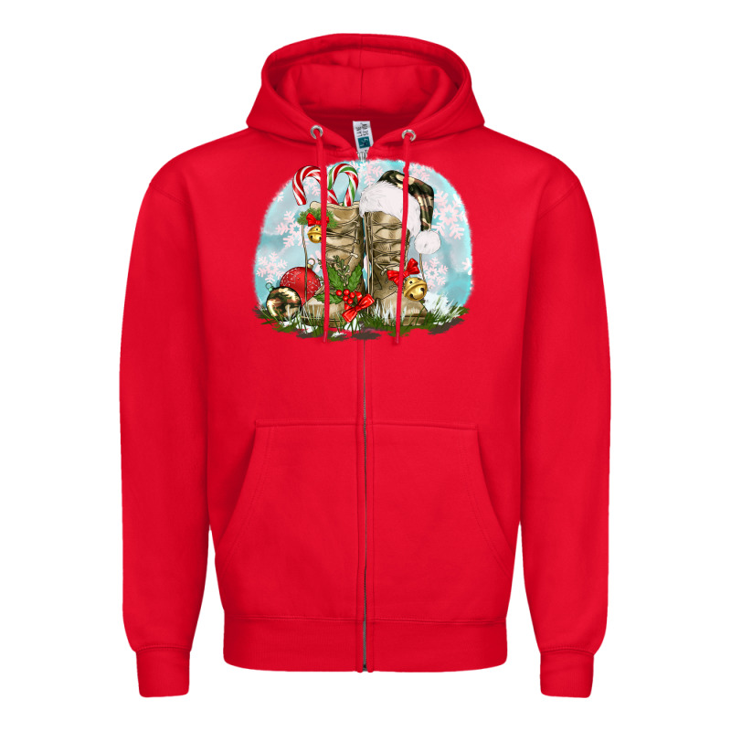 Army Boots Christmas Zipper Hoodie by texasbilliewilder | Teevron