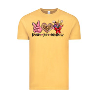 Vintage Mustard peace love makeup Vintage Tee - MaliasSmallBusiness