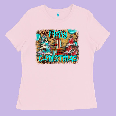 Merry Christmas Ladies Tee Designed By Jahusdesignshop