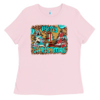 Bubblegum Pink merry christmas Ladies Tee - JahusDesignShop