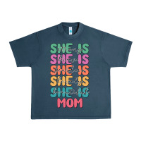 Midnight Navy she is mom Urban Heavy Tee - JahusDesignShop
