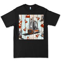 Black forklift seamless pattern Premium Tee - BundleAndBundleShop