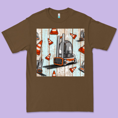 Forklift Seamless Pattern Premium Tee Designed By Bundleandbundleshop