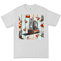 Dove Grey forklift seamless pattern Premium Tee - BundleAndBundleShop