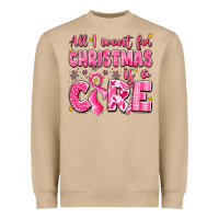 All I Want For Christmas Is A Cure Breast Cancer Heavyweight Sweatshirt | Teevron