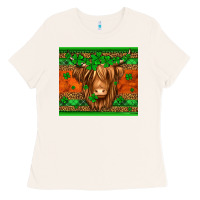 Bone st patricks day long haired cow Ladies Tee - Jasminsmagicworld