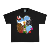 Black Argentina hearts Urban Heavy Tee - NancyCooperArtShop