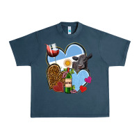 Midnight Navy Argentina hearts Urban Heavy Tee - NancyCooperArtShop