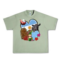 Oil Green Argentina hearts Urban Heavy Tee - NancyCooperArtShop