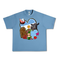 Pebble Blue Argentina hearts Urban Heavy Tee - NancyCooperArtShop
