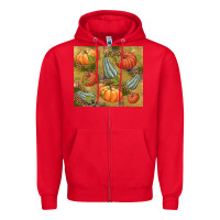 Red Fall Zipper Hoodie - NancyCooperArtShop
