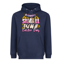 Navy Small town Easter Day Heavyweight Hoodie - CowGirlArtShop