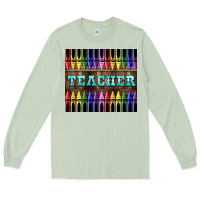 Matcha Teacher Crayons Tumbler Long Sleeve Tee - LillyAllenDesigns