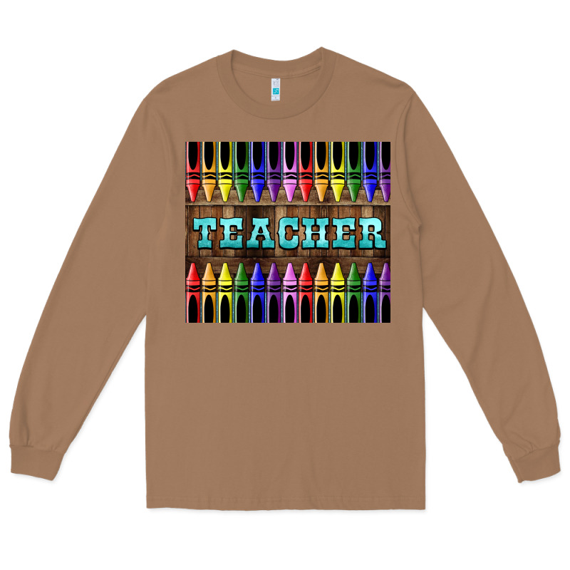 Teacher Crayons Tumbler Long Sleeve Tee by LillyAllenDesigns | Teevron